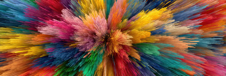 Dynamic burst of colors in motion captures the essence of excitement, leaving the center empty for further exploration and imagination.の素材