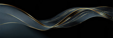 Graceful lines and curves intertwine in a dark backdrop, showcasing a blend of light and shadow that evokes a sense of movement and sophistication.の素材