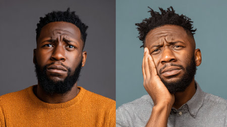 A chart compares mens emotional struggles, showing silent suffering on one side and the expression of feelings on the other.の素材