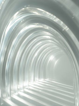 Botulinum therapy procedure displays clear glass apparatus reflecting light, showing a tranquil and sterile environment in a medical facility.の素材