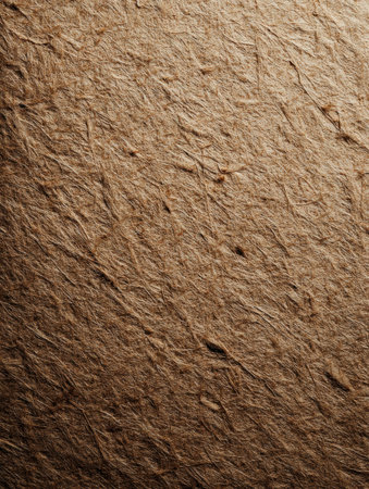 Tan and brown fibrous paper provides a textured background. Creases and various shades create depth and a rustic feel. The surface is not uniform.の素材