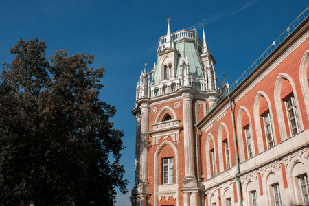 Visit Tsaritsyno, a cultural treasure featuring impressive towers and brick walls, surrounded by...