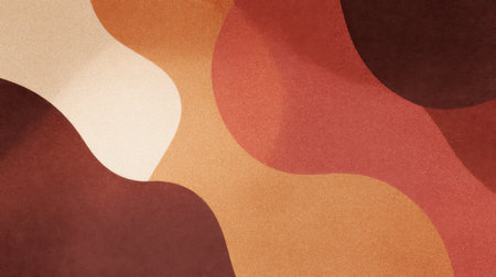 A series of smooth, colorful shapes blend together in warm earth tones, creating an engaging and abstract visual that adds character to any space.の素材