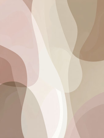 Curved forms in neutral shades create an elegant and soothing visual experience, perfect for contemporary interior design and artistic expression.の素材