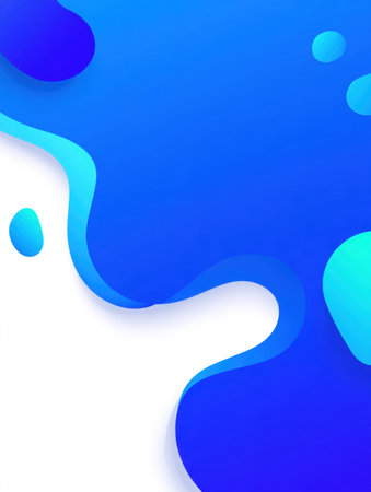 Vibrant blue abstract design features smooth curves and fluid shapes, ideal for use in digital art and creative projects, enhancing visual appeal.の素材