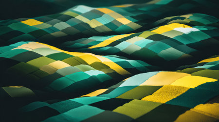 Colors and patterns blend harmoniously to create a visually captivating landscape that evokes a serene and abstract natural scene.の素材