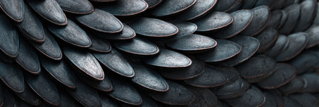 Close view of reptilian scales captures their intricate texture and color variations, highlighting the beauty and complexity of natural patterns.の素材