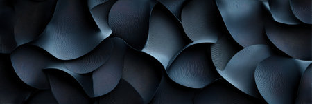 This artwork features a striking dark surface with smooth curves and textured patterns creating a modern aesthetic that invites exploration.の素材