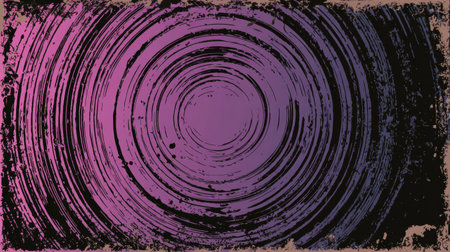 An abstract design featuring concentric circles in varying shades of pink and purple, creating a vibrant and dynamic pattern that draws the eye.の素材