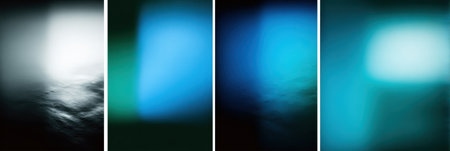 Dynamic interplay of light and color creates an abstract composition with blurred forms in various shades, evoking a sense of depth and movement.の素材