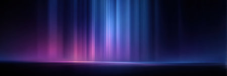 Bright and colorful streaks of light in blue and purple shades form a striking abstract background, creating a sense of movement and depth.の素材