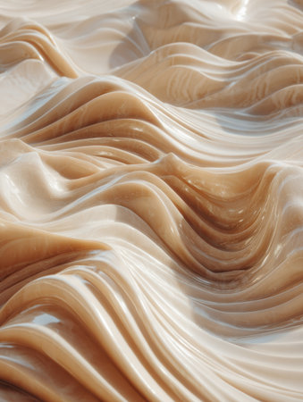 Soft waves in warm colors blend seamlessly, evoking a tranquil, flowing sensation reminiscent of sand dunes.の素材