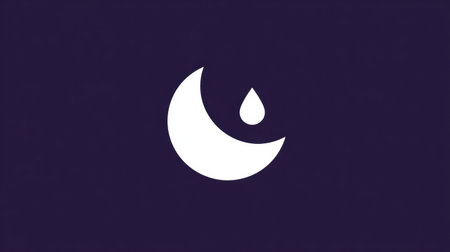 White moon/teardrop on purple. Night, sleep, or moisture themes.の素材