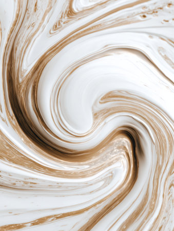 Cream and brown swirls create an engaging abstract design with movement and texture.の素材
