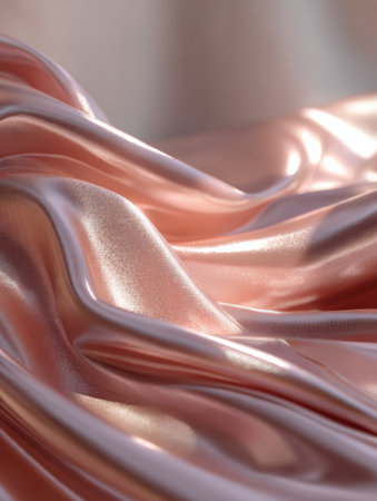 Elegant fabric with soft folds and a warm shimmer creates an inviting atmosphere.の素材