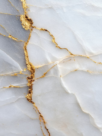 This piece features smooth white marble intersected by striking gold veins, creating a unique and luxurious design.の素材