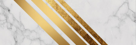 A stunning design of smooth white marble with gold stripes, perfect for elevating any artistic project.の素材