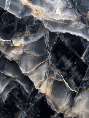 Textured surface of a dark stone showcases natural patterns and layers with elegant hues and striking contrasts.の素材