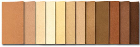 A collection of different beige and brown shades arranged to showcase a range of tones for artistic use.の素材