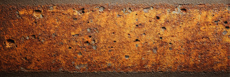 A rusty metal surface sports a rich texture, showing orange and brown shades with intricate corrosion patterns.の素材