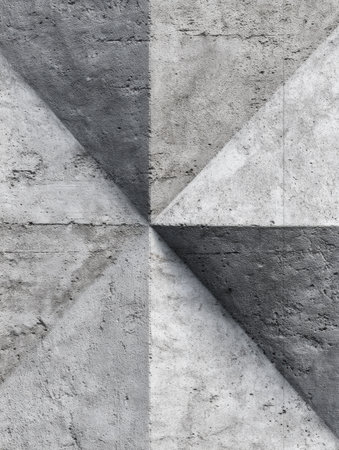 Concrete surface displays a distinct geometric pattern formed by contrasting shades of gray creating a modern aesthetic.の素材