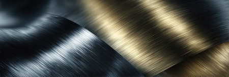 Close-up of sleek metallic surfaces with dark and light colors, highlighting intricate textures and details.の素材