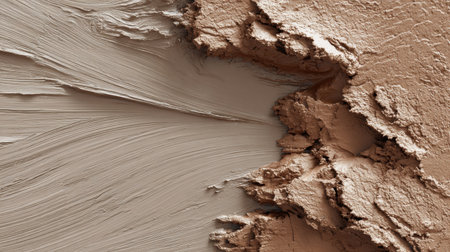 Mixed clay displays beautiful textures and unique patterns, highlighting shades of brown and tan during the daytime.の素材