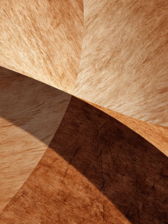 Warm wood surface featuring natural patterns and gentle curves in a simple, elegant style.の素材