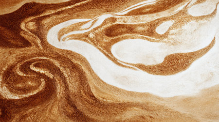 Soft brown and white swirls create a soothing abstract design, bringing calm and movement to any space.の素材