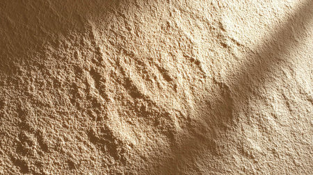 A close-up of fine powder on a surface, softly lit to reveal subtle shadows and textures.の素材