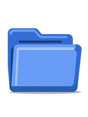 Colorful blue file folder illustrating digital organization, representing efficient data management for online use.の素材