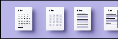 Digital interface features time indicators and organized blocks designed for effective planning and time management strategiesの素材