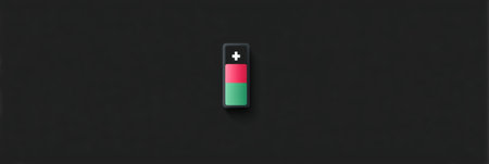 Battery symbol at one unit highlights the challenge of staying connected in todays world, showing the pressure of technology dependency.の素材