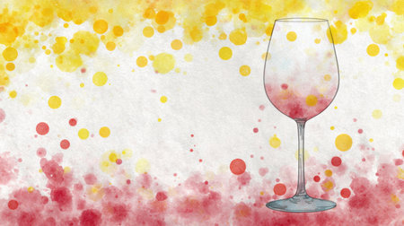 Colorful gradient background with a wine glass showcases artistic elements, perfect for wine-themed events and celebrationsの素材