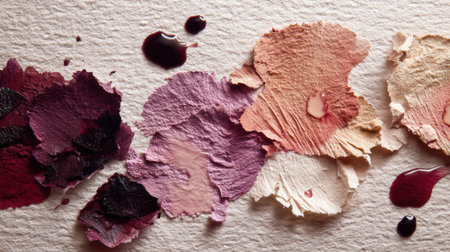 Colorful splatters represent the emotions felt during a wine tasting, showcasing vibrant hues and artistic flair.の素材