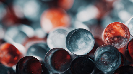 Detailed macro shot reveals unique textures of suction cups, featuring vibrant colors and organic patterns against a soft blurred backdrop.の素材