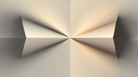 A smooth design features soft folded paper in warm tones, creating gentle shadows and a clean, blank space in the center for various uses.の素材