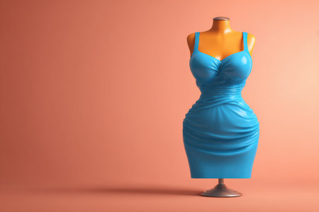 Realistic tight dress silhouette showcases belly bulge, highlighting body shape issues and modern fashion dilemmas faced by many.の素材