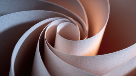 Soft folded paper curves gently, casting warm shadows while leaving a blank central area perfect for adding designs or text.の素材