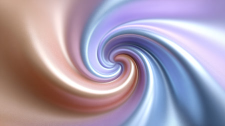 A pastel swirl design features a smooth gradient blending colors in a 3d space, creating an open center that evokes luxury and tranquility.の素材