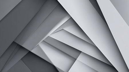 Layers of gray matte surfaces create a clean and simple design suitable for business presentations and digital materials focusing on professionalism.の素材