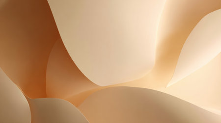A smooth cream backdrop features organic abstract shadows with a warm and inviting blank area in the middle for creative projects.の素材