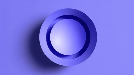 A smooth violet-blue gradient with a glossy effect highlights an empty center spot, demonstrating minimalistic design concepts.の素材