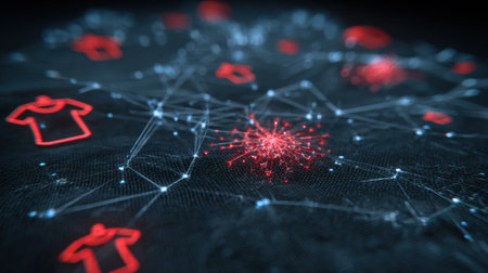 Blurred interface reveals anonymous listings on a dark web marketplace, highlighting illegal activities in a neutral digital background.の素材