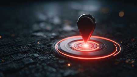 Cybercriminal disrupts tracking map functionality by spoofing GPS signals, triggering a red system alert aimed at sabotage.の素材