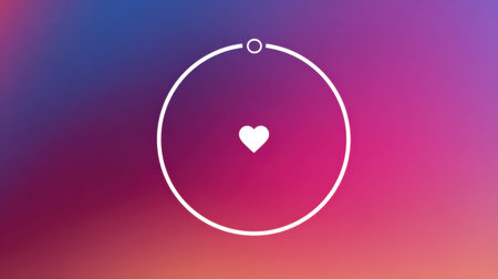 A smooth gradient blends pink and red hues, centered on a heart icon that adds a touch of simplicity and charm to the design.の素材