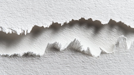 A close up view of premium paper texture showing embossed edges with shadowing and a smooth center area perfect for backgrounds or overlays.の素材