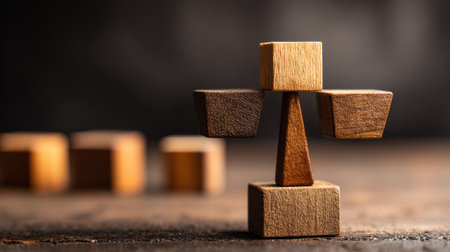 Abstract blocks arranged to illustrate the concept of legal fairness in a simple and clear manner without distractions or excess detailsの素材