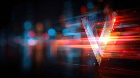 Abstract design showcases cyber security law with a shield and digital textures. Bright colors and lines create a modern visual representation.の素材