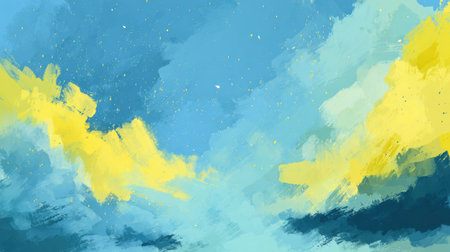 Bright colors blend in an abstract style, creating a wide space that encourages thoughts of freedom and adventure in any setting.の素材